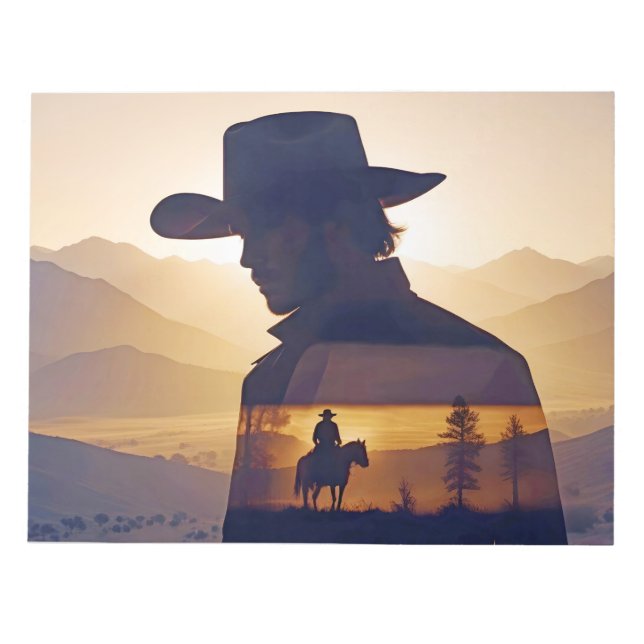 Country Cowboy Adventure Outdoors Nature Escape Notepad (Front)