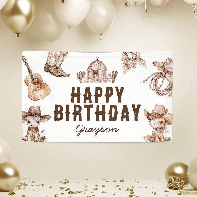 Country Cowboy Happy Birthday Banner (Creator Uploaded)
