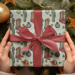 Country Cowboy Howdy Christmas Wrapping Paper