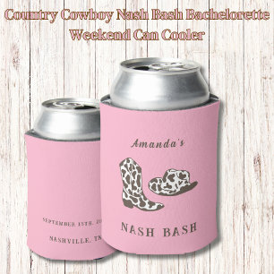 Country Cowboy Nash Bash Bachelorette Weekend Can Cooler