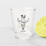Country Cowboy Personalised Groomsmen Monogram Shot Glass<br><div class="desc">Personalised gifts for groomsmen with old western cowboy theme. Decorated with cowboy hat with vintage western font. Text and background colour are editable using the Design Tool to fit your occasion. Get this customise gift for wedding,  bachelor party,  engagement party or any other special occasions.</div>
