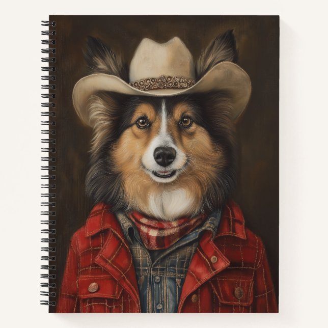 Country Cowboy Shetland Sheepdog | Sheltie Notebook (Front)