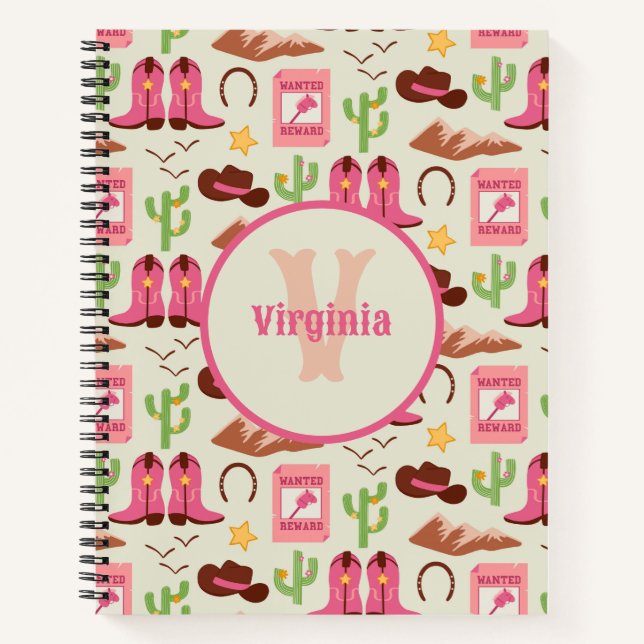 Country Cowgirl Boots Adorable Stick Horse Western Notebook (Front)
