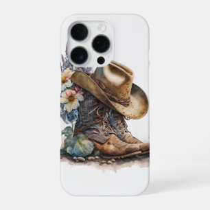 Country Cowgirl Boots Flower Hat Texas iPhone 16 Pro Case