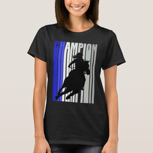 Country Cowgirl Champion Horse Riding Barrel Racin T-Shirt (Front)