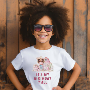 Country Cowgirl It's My Birthday Y'all T-Shirt