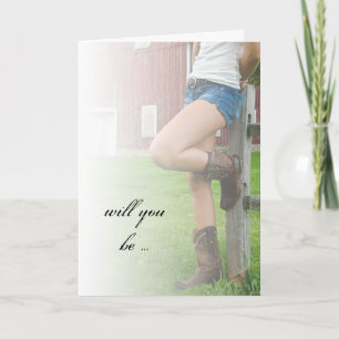 Country Cowgirl Will You Be My Bridesmaid Card