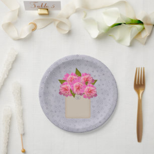 Country Crock Of Peonies Plate