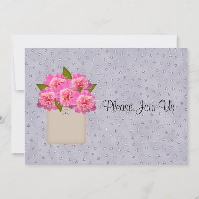 Country Crock Of Peonies Wedding Invitation (Front)