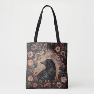 Country Crow Cottage Core design Tote Bag