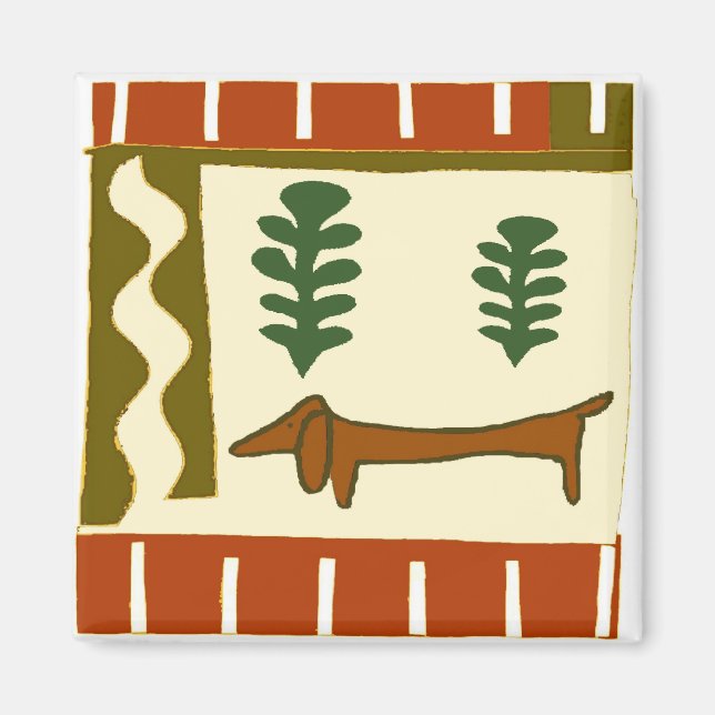 Country Dachshund Magnet (Front)