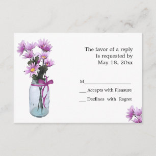 Country Daisies Mason Jar - RSVP Cards