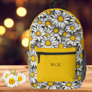 Country Daisies Monogram Printed Backpack