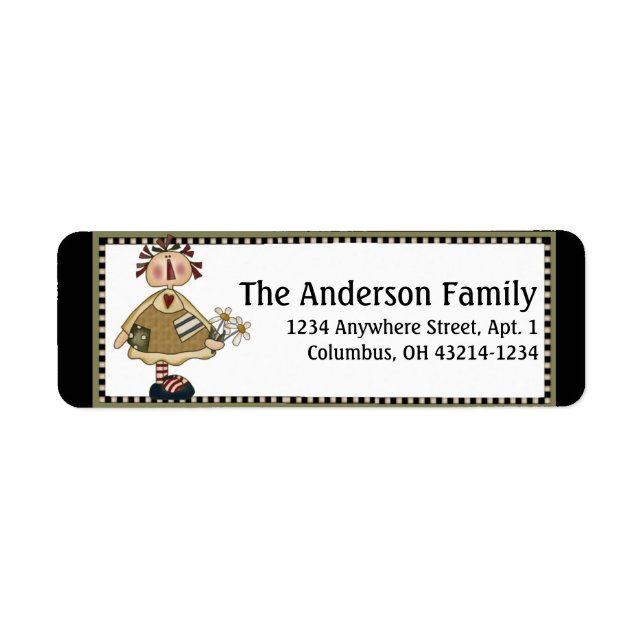Country Daisy Annie Return Address Labels (Front)