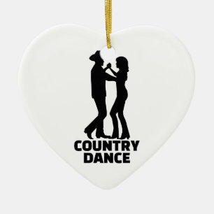 Country dance ceramic tree decoration