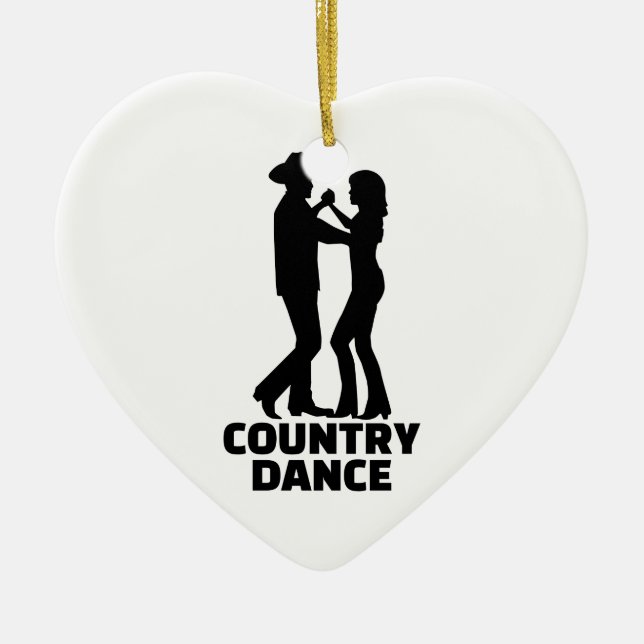 Country dance ceramic tree decoration (Front)