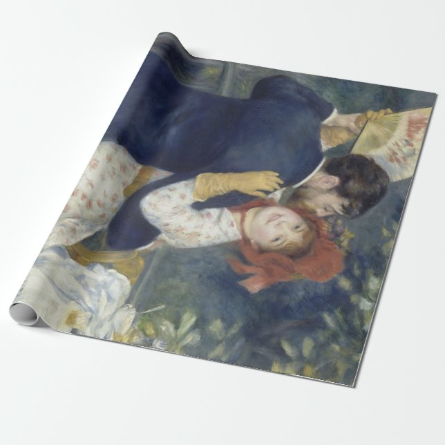 Country Dance - Renoir Impressionist Painting Wrapping Paper (Unrolled)