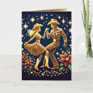 Country Dancers  Square Dancers Christmas Card