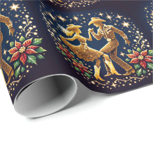 Country Dancers  Square Dancers Christmas Wrapping Paper
