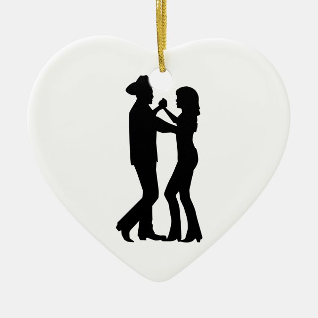 Country dancing ceramic tree decoration (Front)