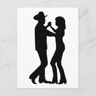 Country dancing postcard
