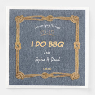 Country Denim Rope We Are Tying The Knot I DO BBQ Napkin