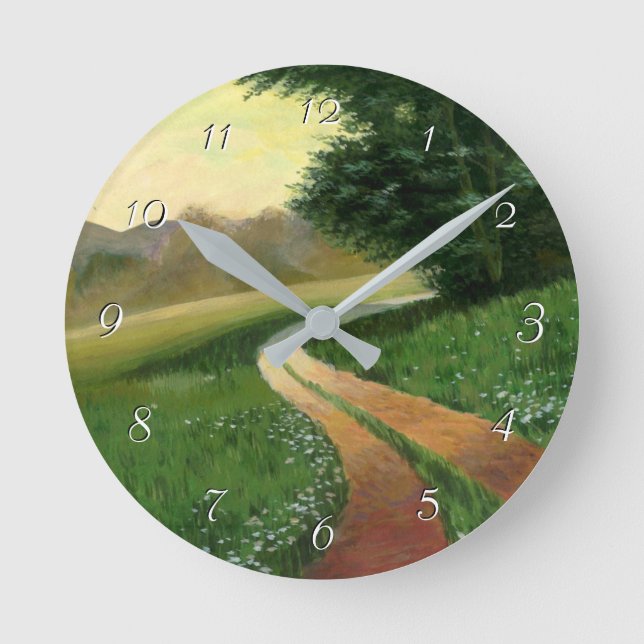 Country Dirt Road Round Clock (Front)