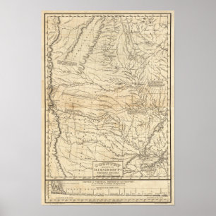 Country drained by the Mississippi Western Section Poster