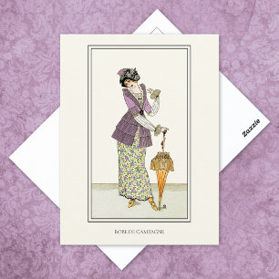 Country Dress French Journal des Dames  Postcard