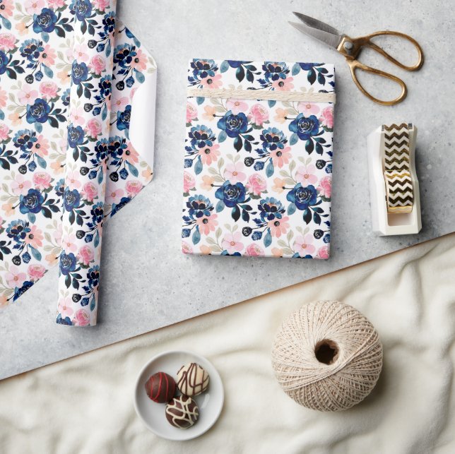 Country Elegance in Navy Wrapping Paper (Crafts)
