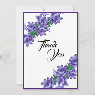 Country Elegant Chic Purple Floral Thank You Card