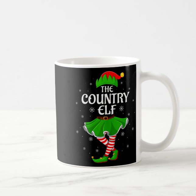 Country Elf Christmas Family Girls Women Elf Squad Coffee Mug (Right)