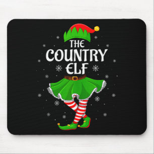 Country Elf Christmas Family Girls Women Elf Squad Mouse Pad