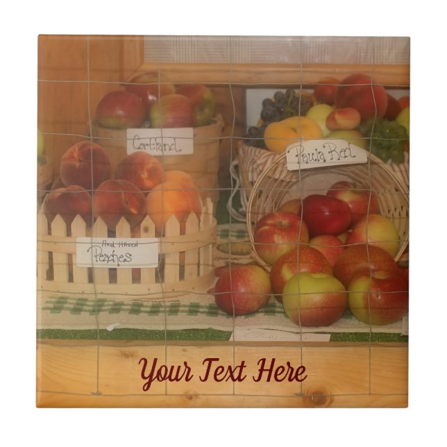 Country Fair Fruit Harvest Personalised Ceramic Tile (Front)