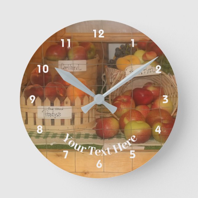Country Fair Fruit Harvest Personalised   Round Clock (Front)
