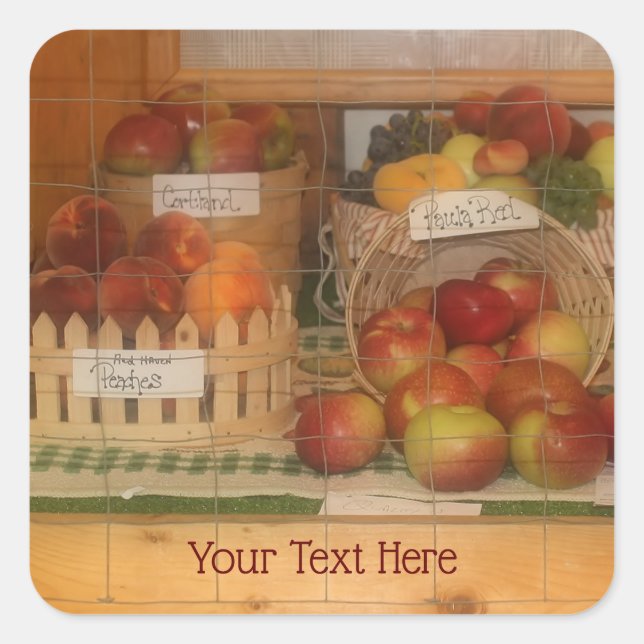 Country Fair Fruit Harvest Personalised     Square Sticker (Front)