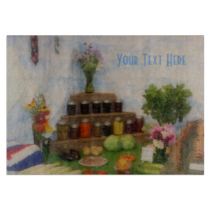 Country Fair Harvest Display Personalised Cutting Board