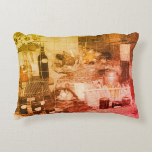 Country Fair Produce Partial Colour Vintage   Decorative Cushion
