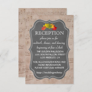 Country Fall Music Sheet Reception Enclosure Invitation