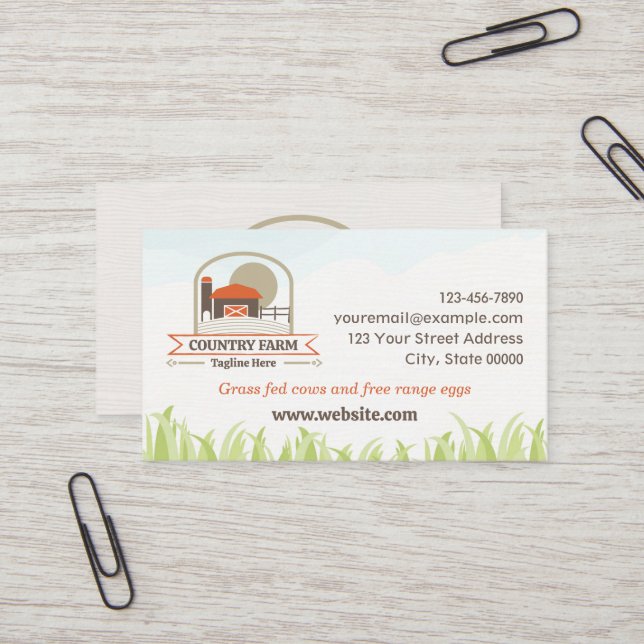 Country Farm Business Card (Front/Back In Situ)