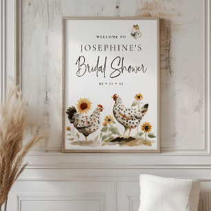 Country Farm Chicken Bridal Shower Welcome Sign 