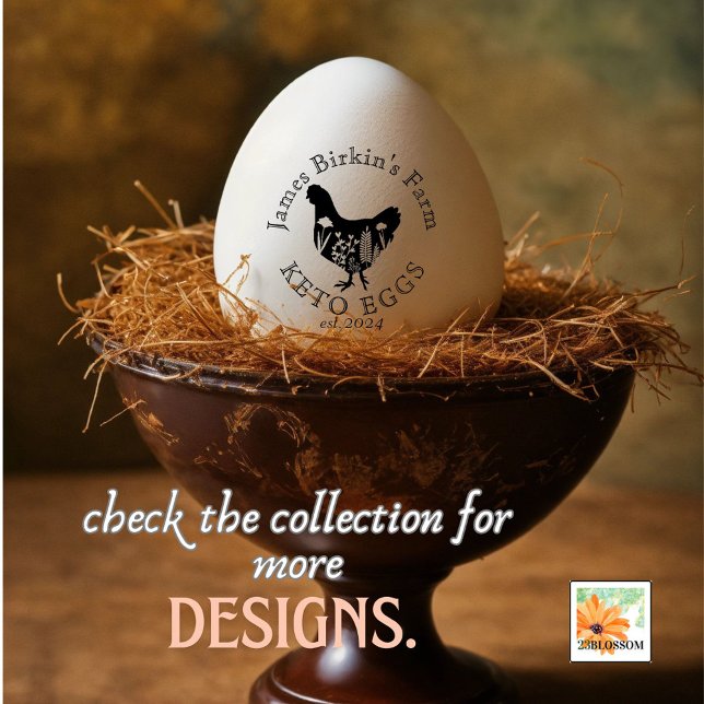 country farm chicken coop KETO EGGS EDITABLE Rubber Stamp (Creator Uploaded)