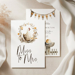 Country Farm Chicken Miss to Mrs Bridal Shower Invitation