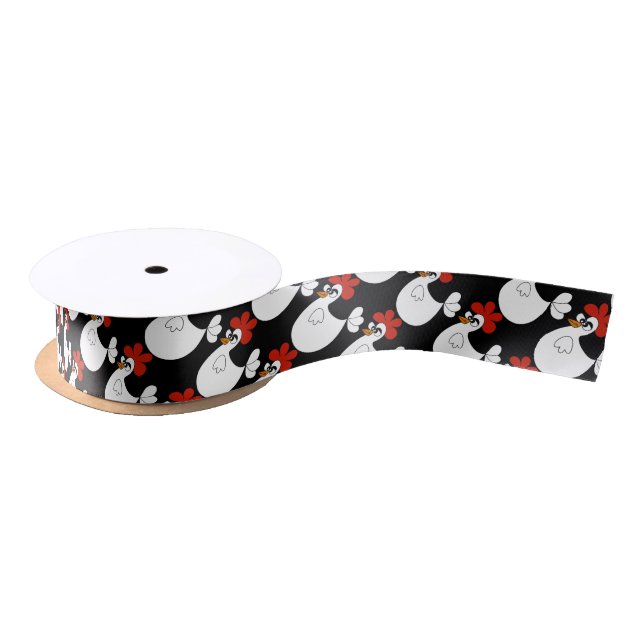 Country farm Chicken tiled ribbon Satin Ribbon (Spool)