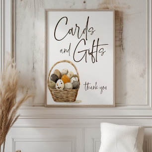 Country Farm Chicken Wedding Card & Gifts Sign