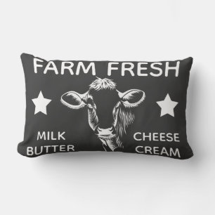 Country Farm Fresh Dairy Cow Lumbar Cushion