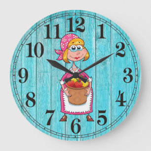 Country Farm Gardening Round Wall Clock