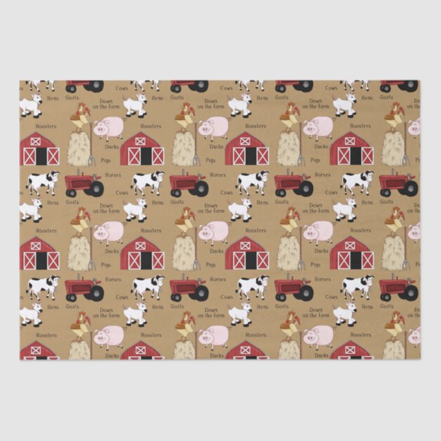 Country Farm pattern tissue paper (Front)
