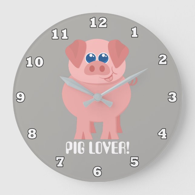 Country Farm pig lover room decor clock (Front)