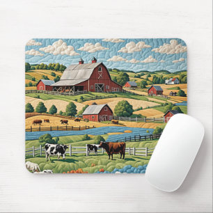 Country Farm Quilt Mouse Pad